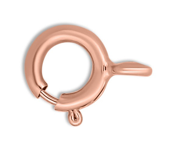 14K Rose Gold 5.0mm Spring Ring Clasp with Closed Ring