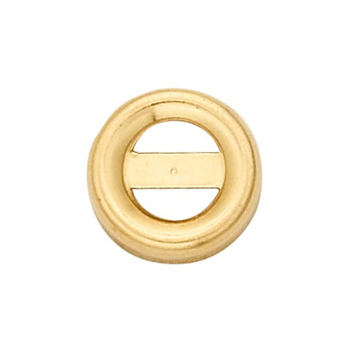 14K Yellow Round Bezel - Non-Faceted, w/ T-bar- 6.0mm