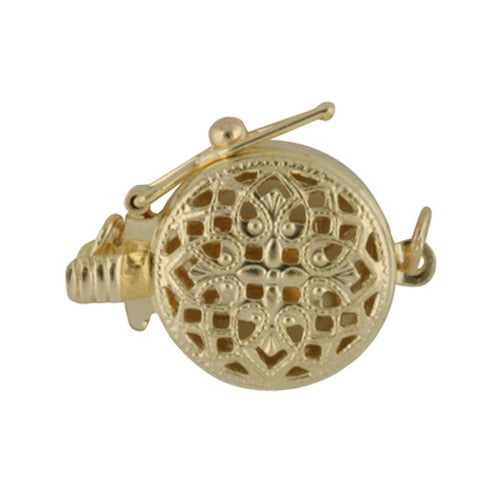 14k Yellow Single Strand Round Pearl Clasp