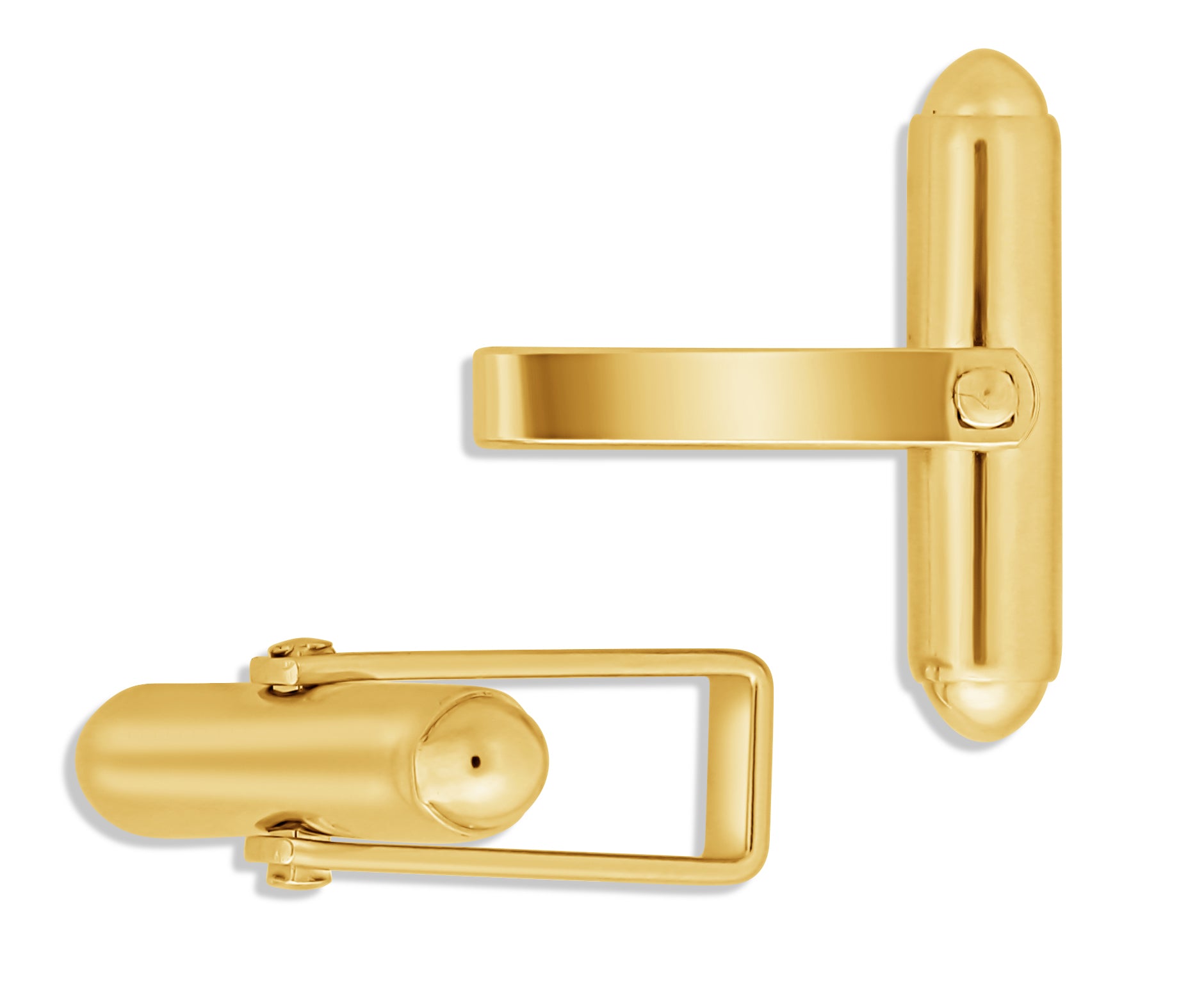 Round Cufflink Back, 14k Yellow Gold