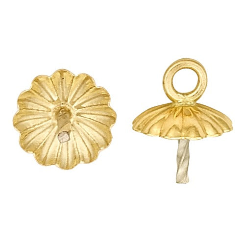 14k Pearl Pendant 2.75 mm Fluted Pad