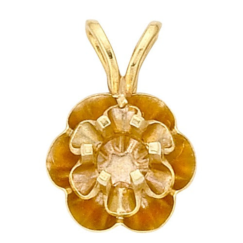 14k Yellow Reflector Pendant, 0.15 cts