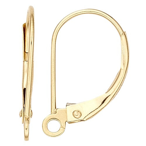 Lever Back, Open Vertical Ring, 14k White