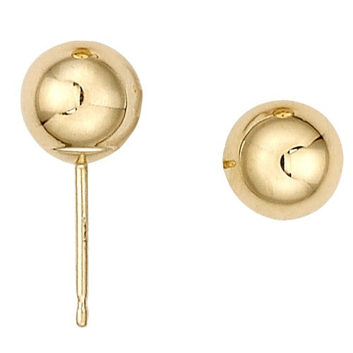 14k Yellow Shiny Ball Earring (Single)