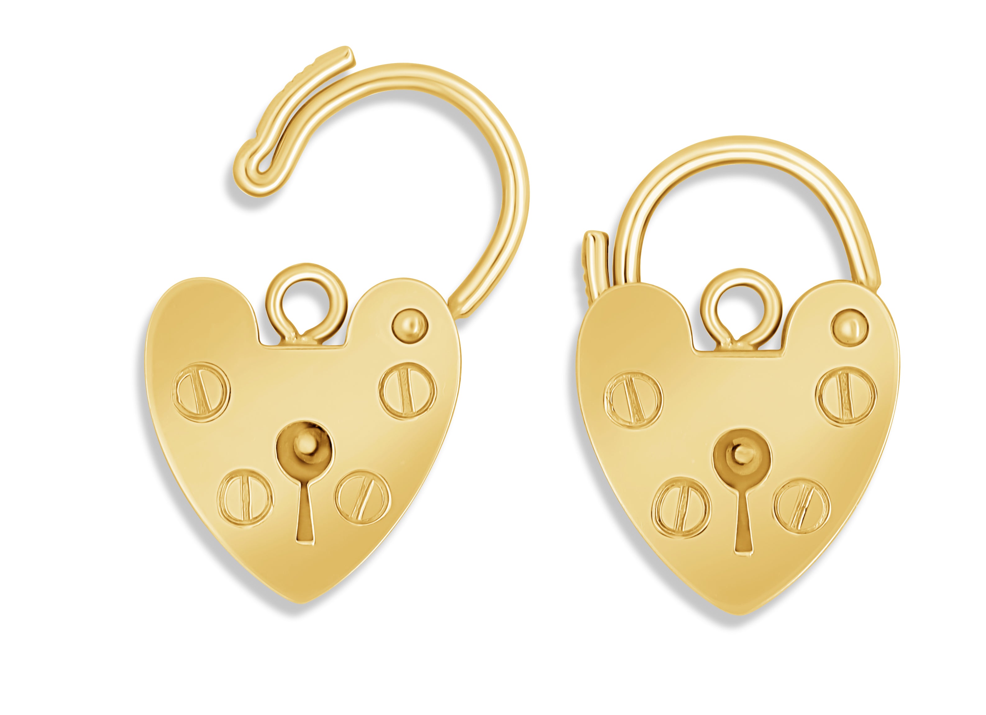 14K Yellow Gold Heart Lock