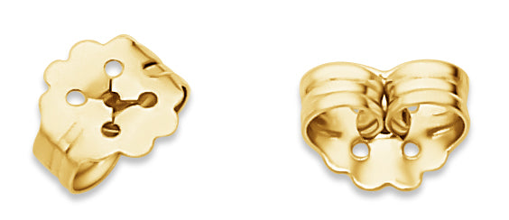 14K Gold Push-On Screw-Out Earring Back – Hole (Single)