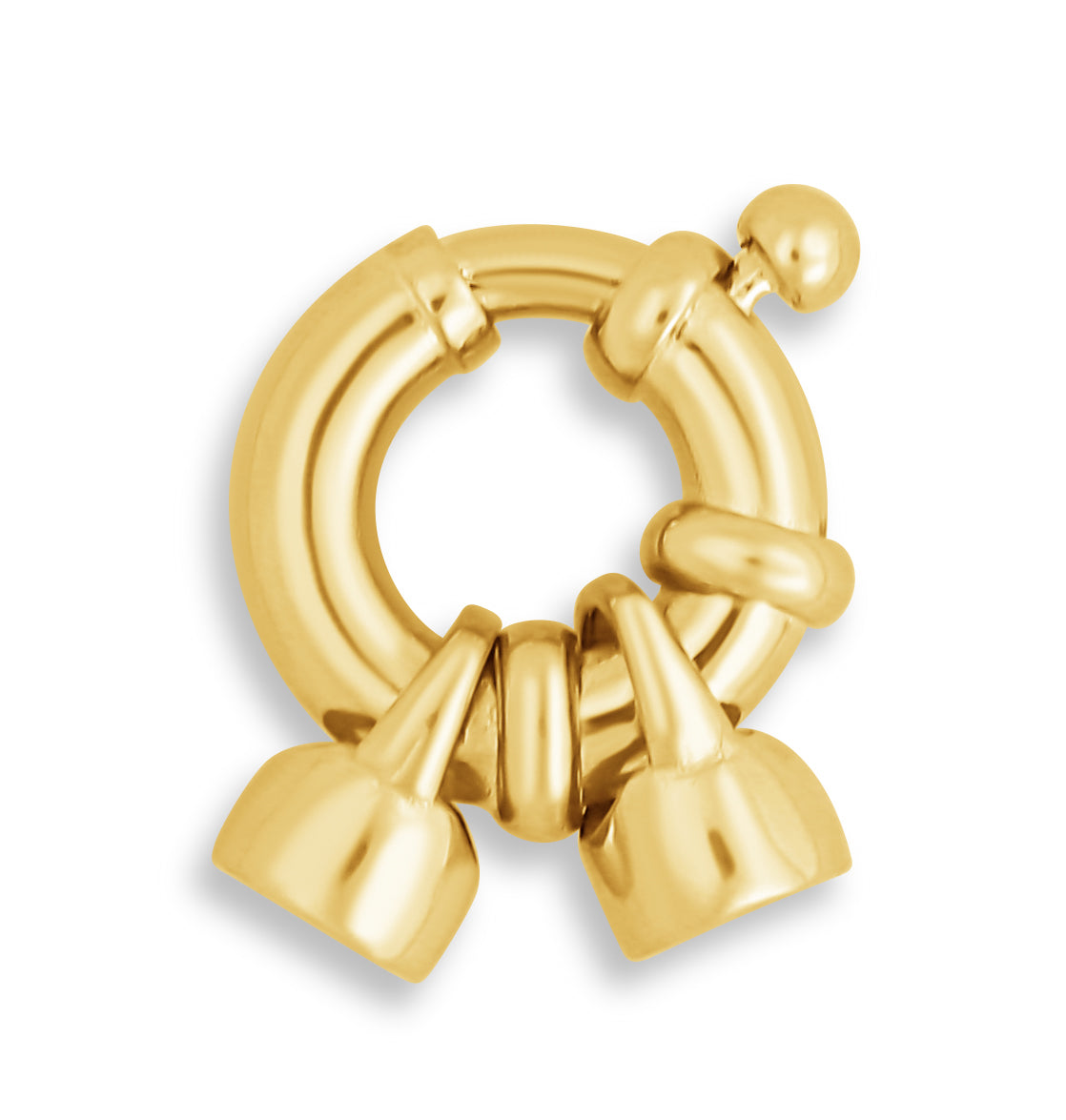 14K Yellow Gold Pearl Clasp with Two Rings