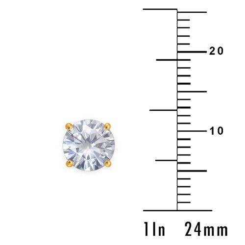 0.75ct/6.0mm 14k Yellow 4-Prong, Double Wire Screw Earrings