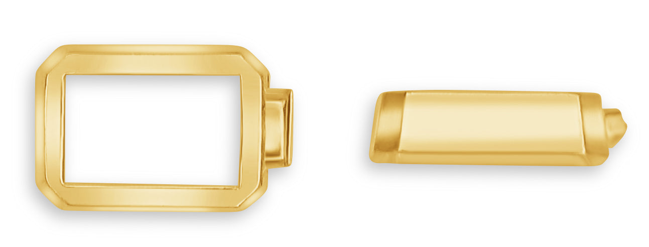 14K Yellow Gold Emerald-Cut Bezel Setting
