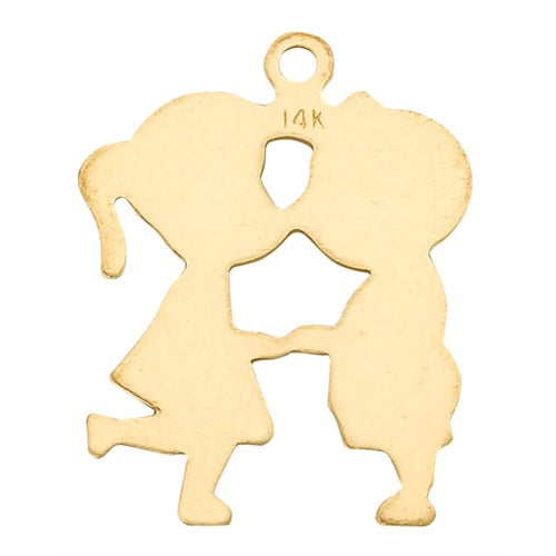 14K Yellow Boy Girl Silhouette Charm