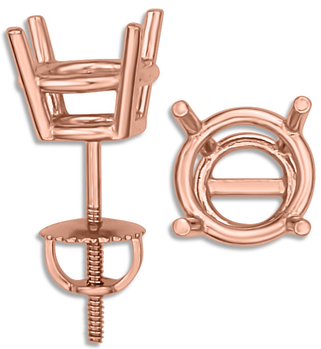 14K Rose Gold Double Wire Screw-Back Earring