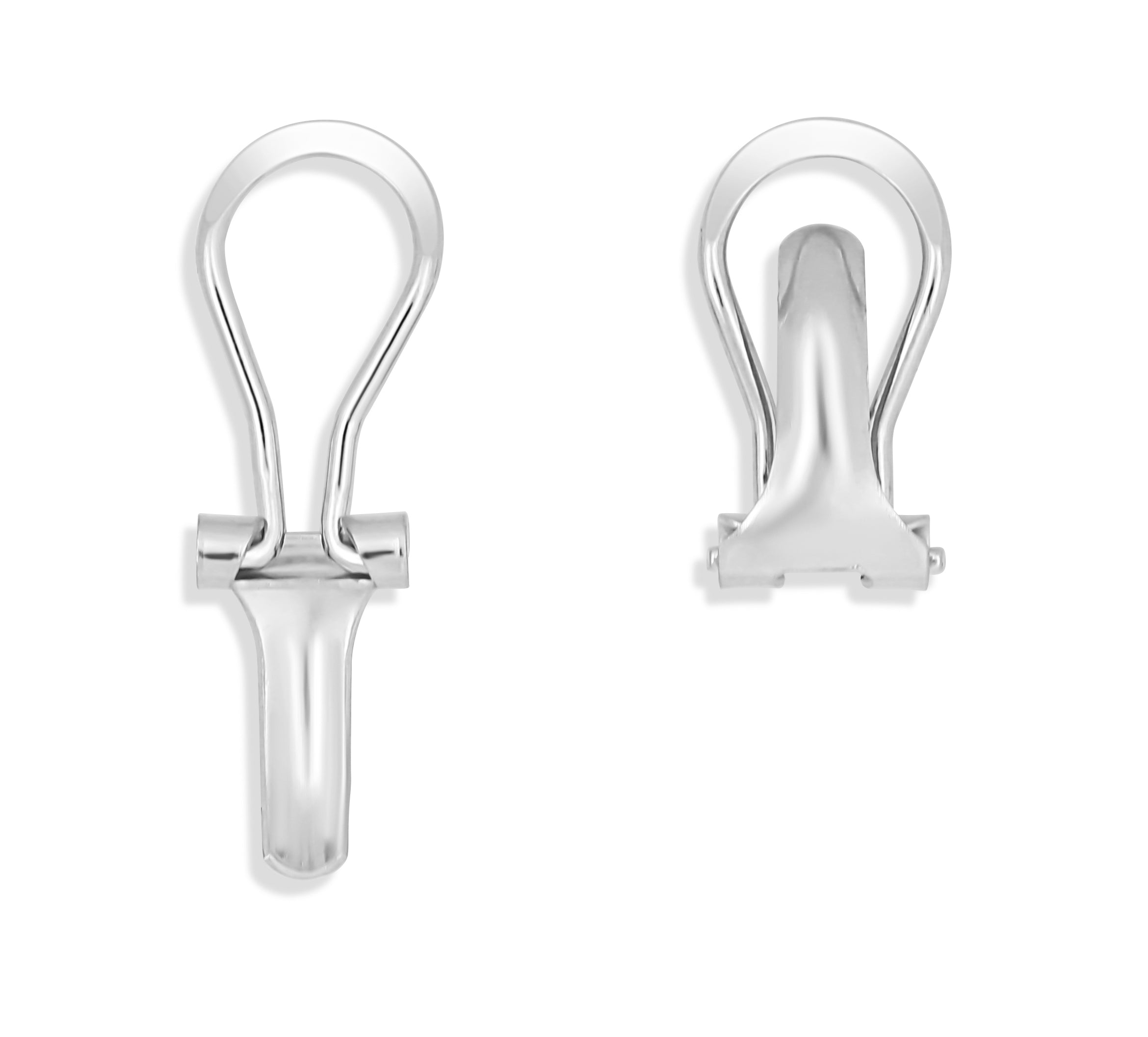 14K White Omega Clip Light Weight