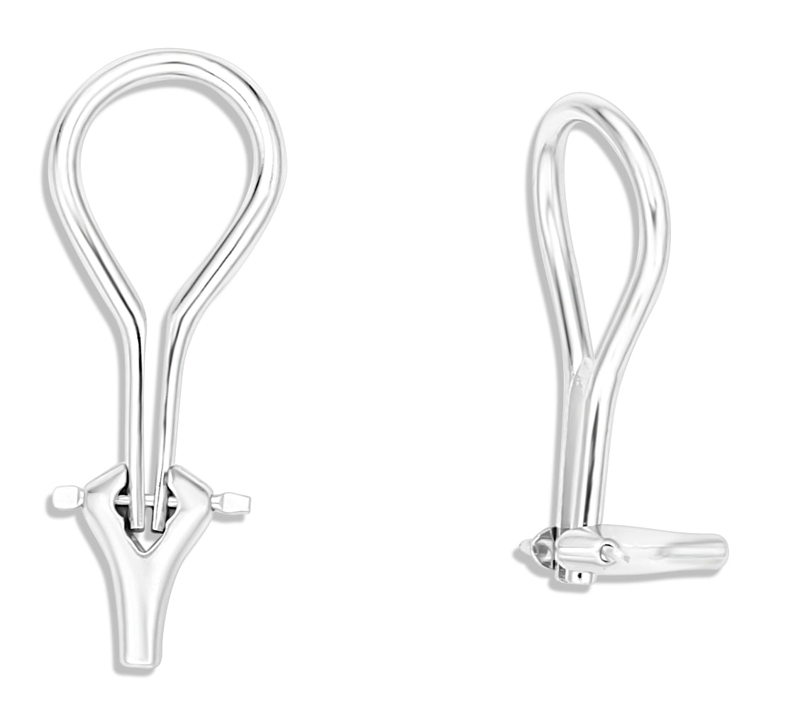 Heavy Extra Large Omega Earring Clip, 14k White