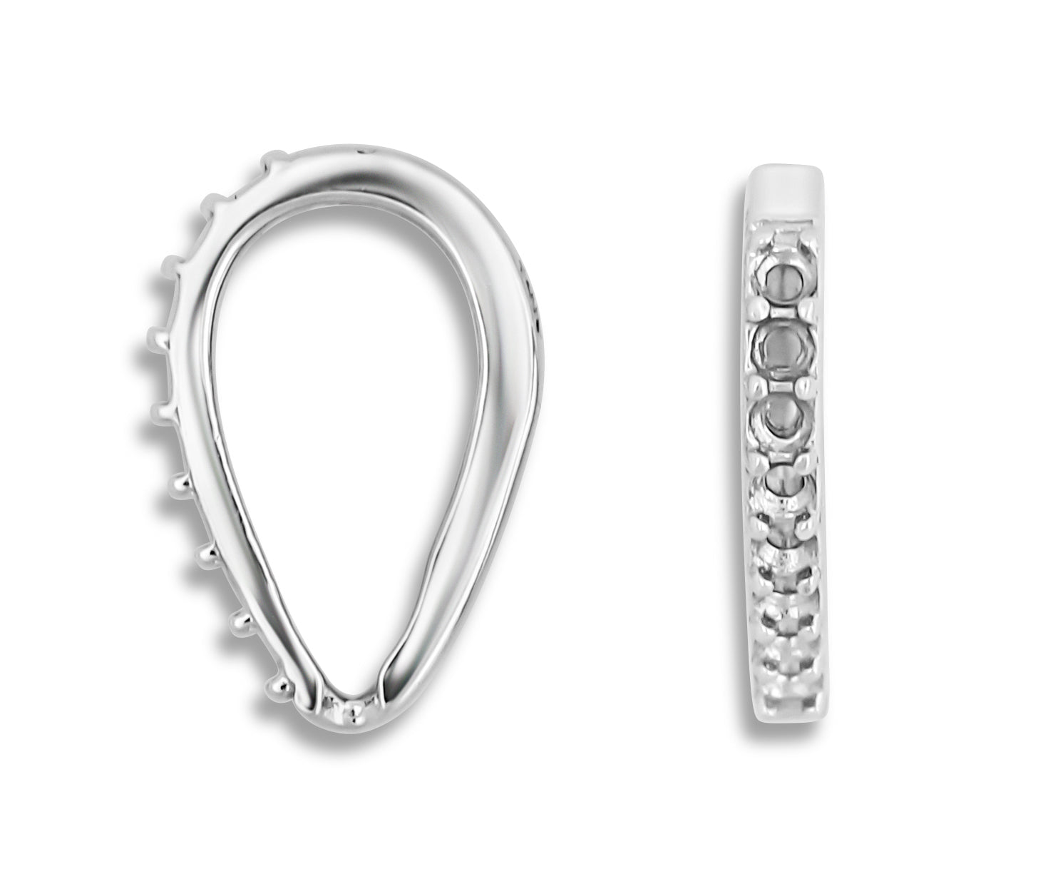 14K White Gold Accented Bail with Pavé Stones – 10.30mm for Pendant Jewelry