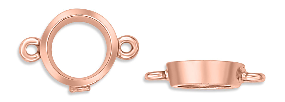14k Rose Round Tapered Bezel w/ 2 Rings