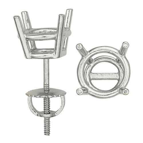 14k White Gold Double Wire Screw-Back Earring