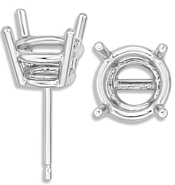 18k White Gold Double Wire Friction-Back Earring (Single)