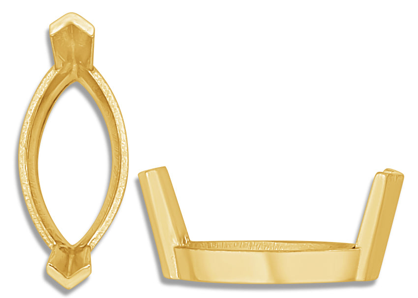 14K Gold 2-Prong Single Wire Marquise Setting (Single)