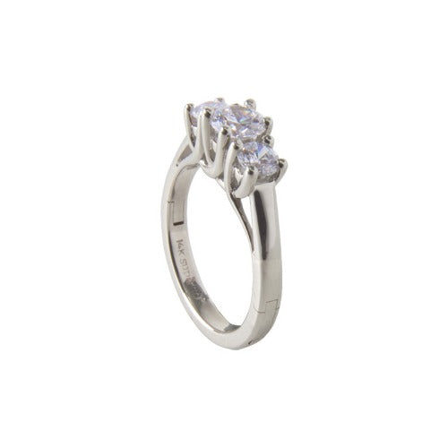 14k White 5.0mm Super Fit Shank Size-6.5