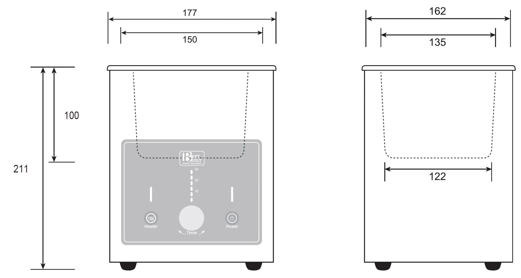 Best Built 1/2 Gallon Digital Ultrasonic Cleaner