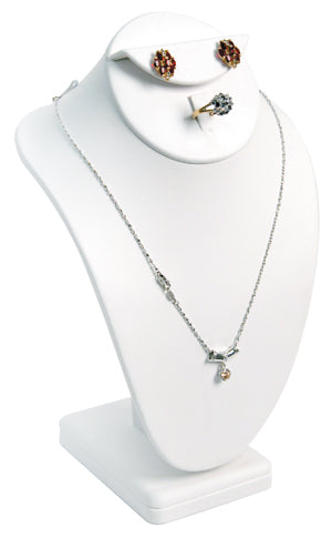 Standing Jewelry Set Combination Bust Displays in Pearl, 4" L x 3.25" W