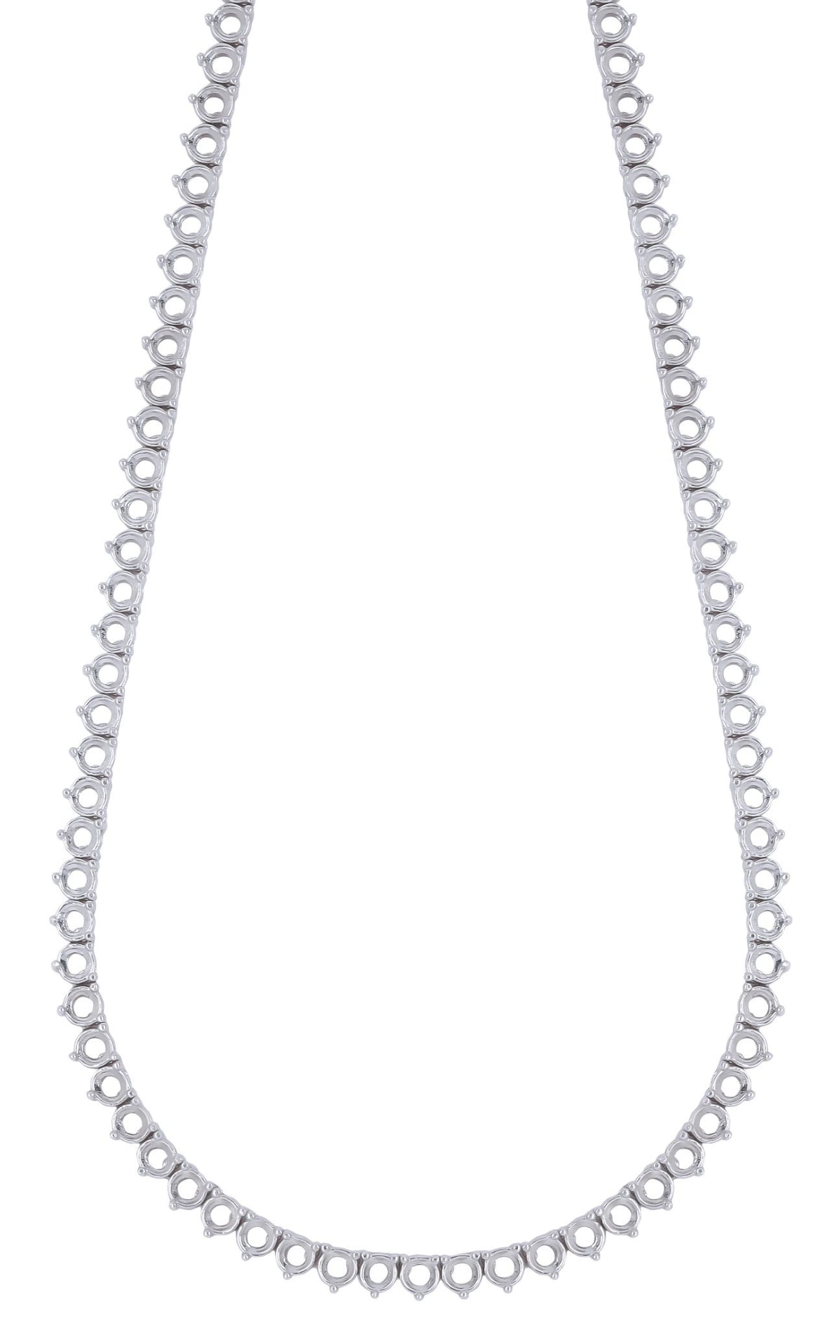 Prong Tennis Necklace Mounting 14K Gold