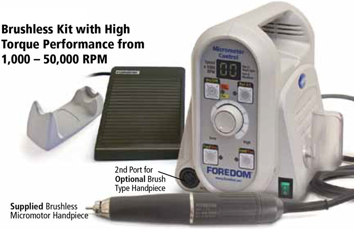 Brushless Micromotor Kit 1050 w/ 2nd Port for Optional Brush Type Handpiece