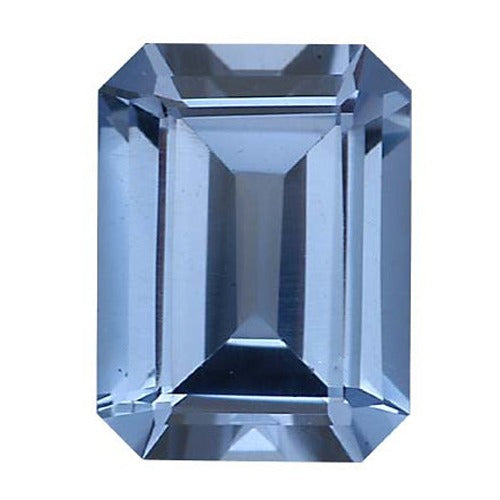 Emerald Cut Synthetic Aquamarine, 4.0 x 2.0 mm