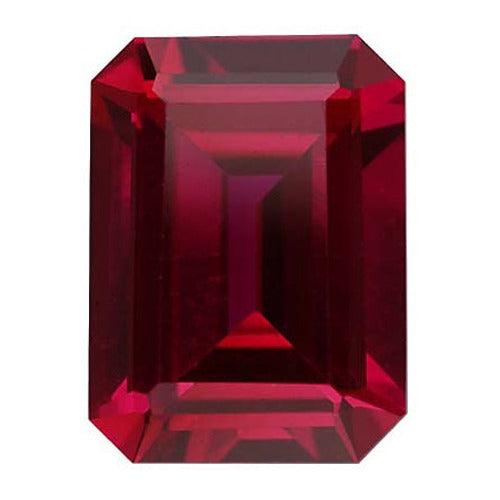 Emerald Cut Synthetic Ruby