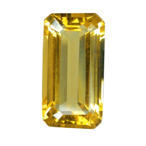 Emerald Cut Synthetic Yellow Topaz