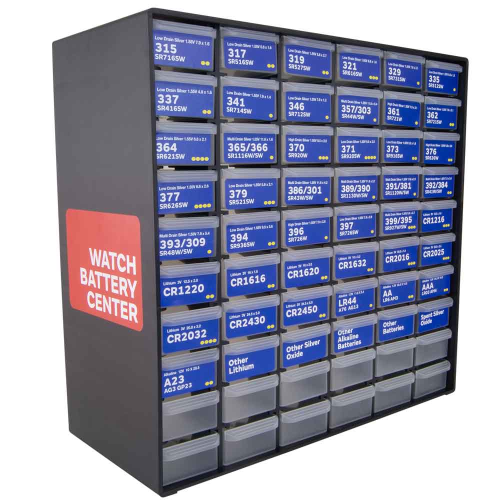 60-Drawer Watch Battery Organizer Cabinet
