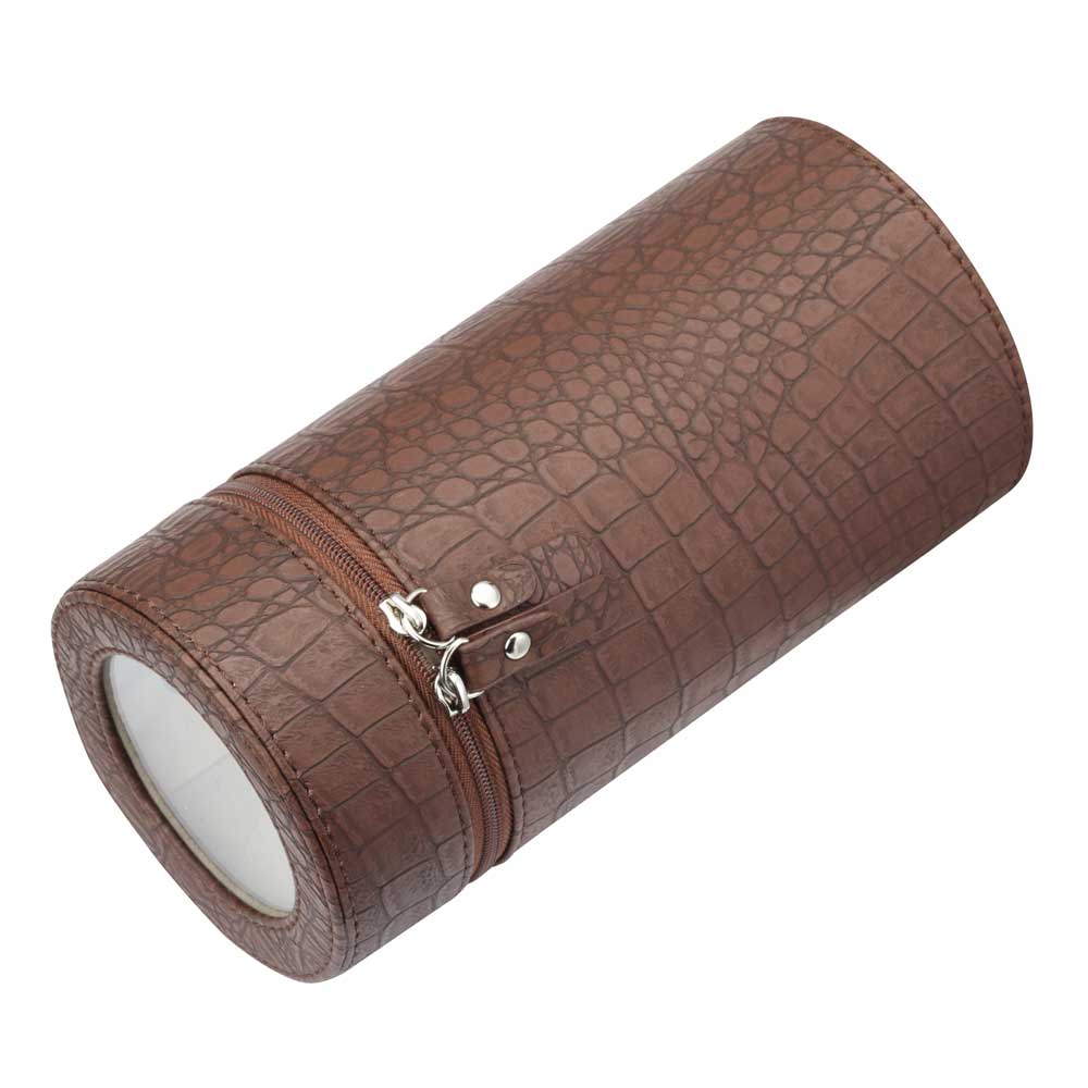 Diplomat Travel - Single (1) Watch Winder - Brown Leatherette Crocodile Print