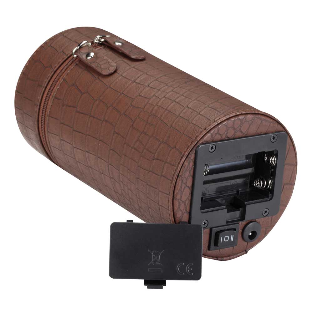 Diplomat Travel - Single (1) Watch Winder - Brown Leatherette Crocodile Print