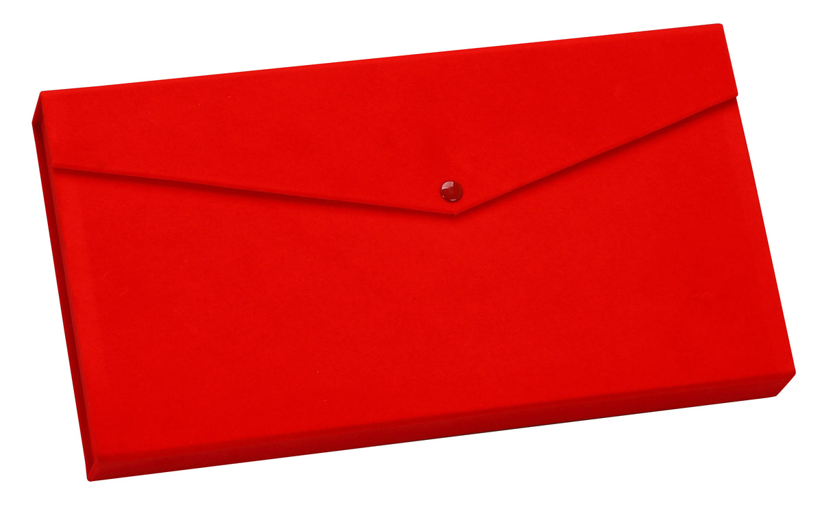 Red Velvet Long Jewelry Set Presentation Box, 15X8X2"