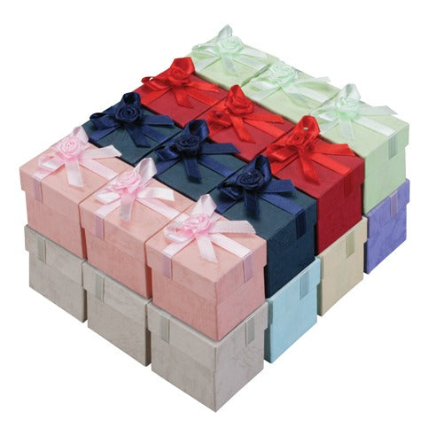Ring Gift Boxes - Colorful Floral Bow Tie Gift Boxes