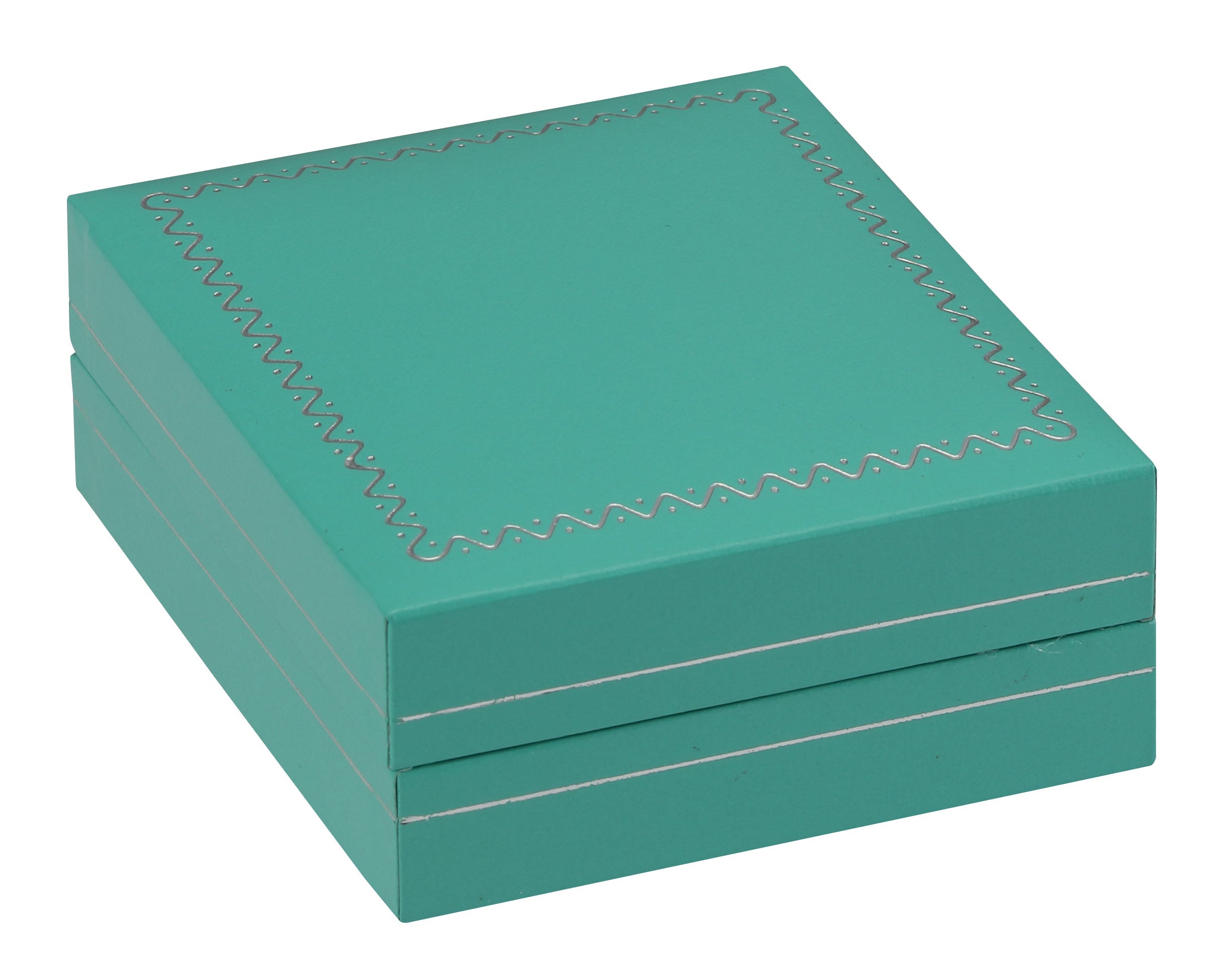 "Manhattan" Pendant Box in Turquoise/Silver Trim