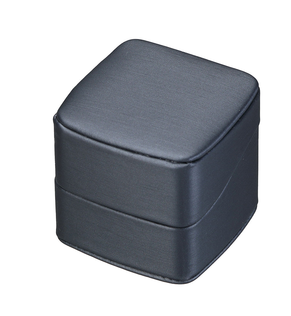 "Dusk" Ring Slot Box in Brushed Blue Leatherette