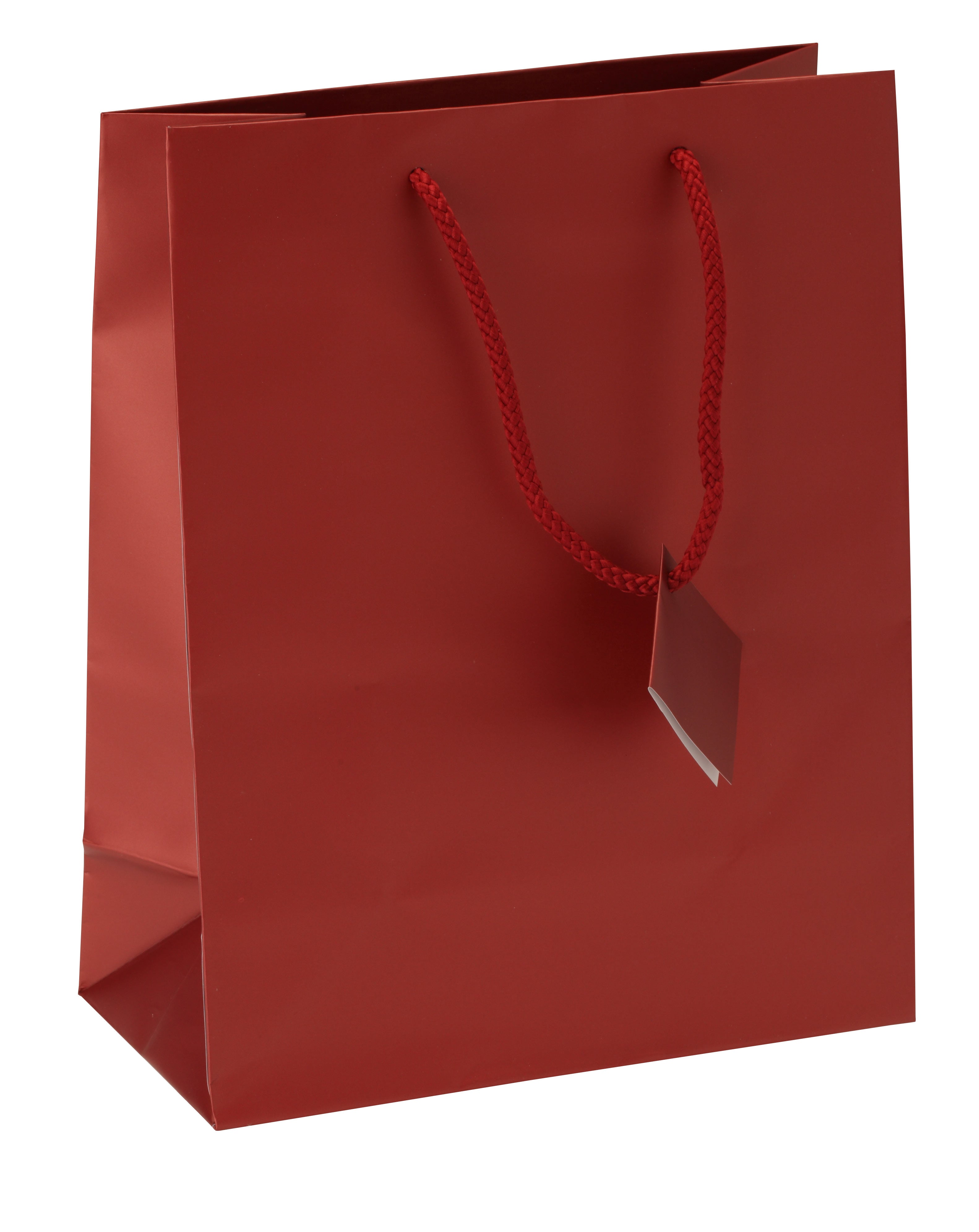 Satin-Finish Tote-Style Gift Bags in Brick Frost, Pk/20