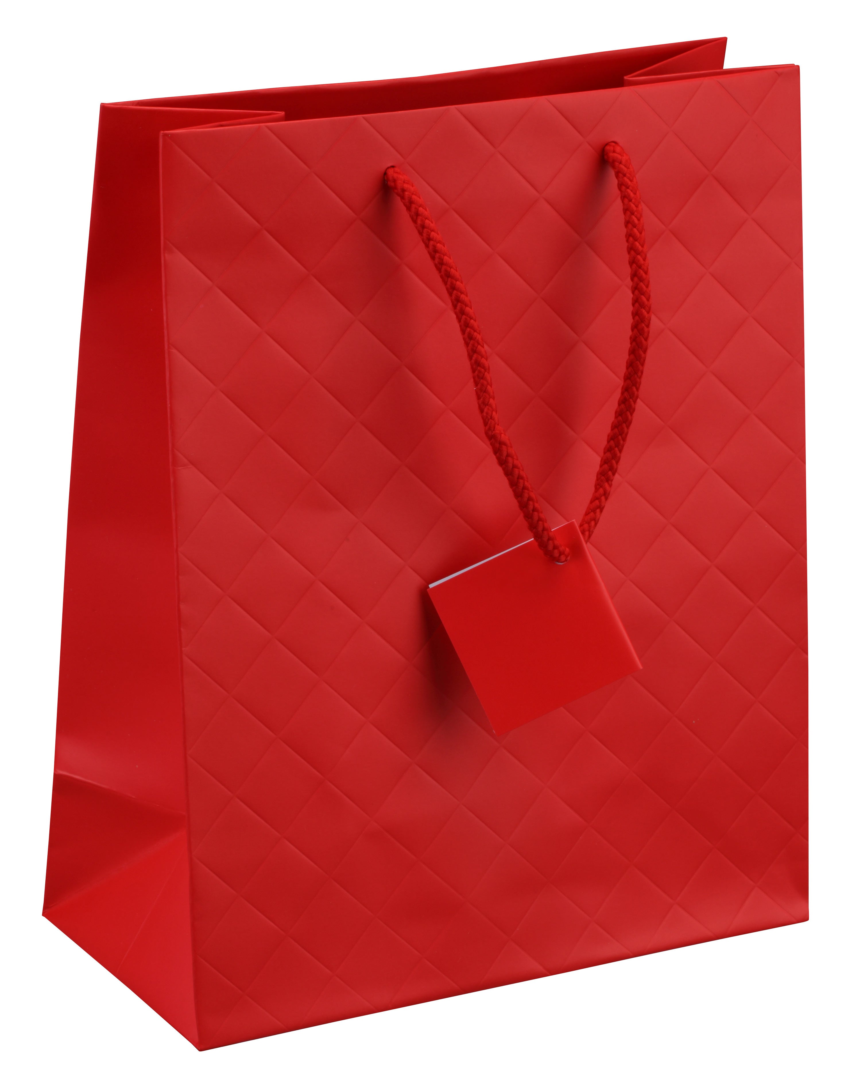 Tote-Style Gift Bags in Crimson Matelassé, Pk/20