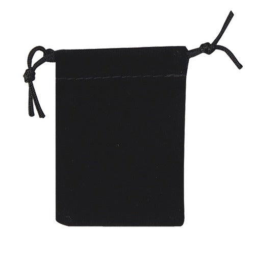 Black Velour Drawstring Pouches, Pk/20