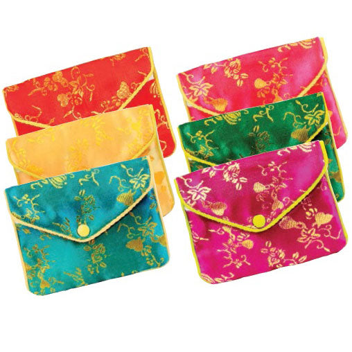 Zippered Pouches in Assorted Brocades, Pk/12