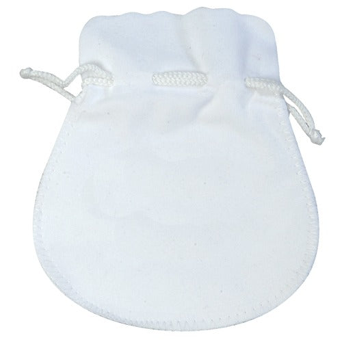 White Suede Pouch - 2.5" x 3.0"