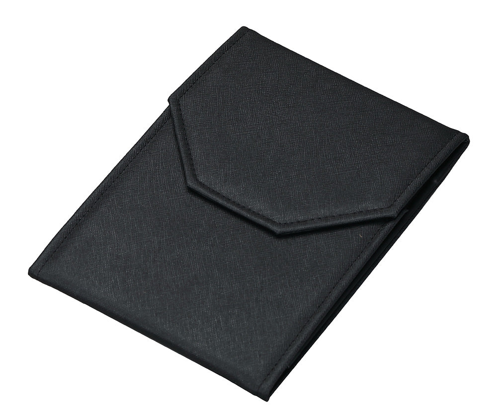Travel Folders for Necklaces in Brushed Carbon Black with Black Interior, 6 x 8.25 in.