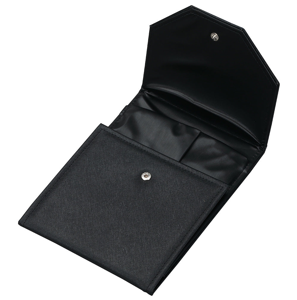 Travel Folders for Necklaces in Brushed Carbon Black with Black Interior, 6 x 8.25 in.