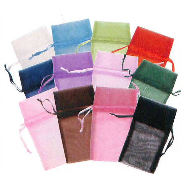 Organza Drawstring Pouches in 12 Assorted Colors, Pk/144
