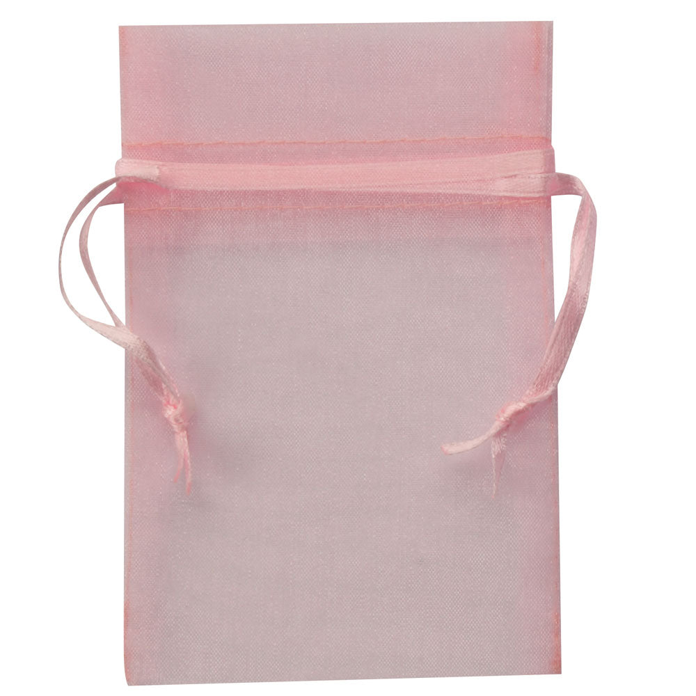 Organza Drawstring Pouches in Sheer Pink, Pk/144