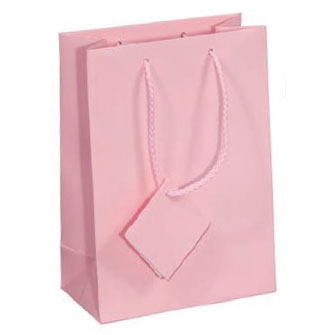 Tote-Style Gift Bags in Matte Rose-Pink, Pk/20