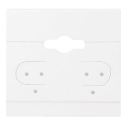 White Hanging Display Cards for Earrings (Pk/100), 1.5" L x 1" W