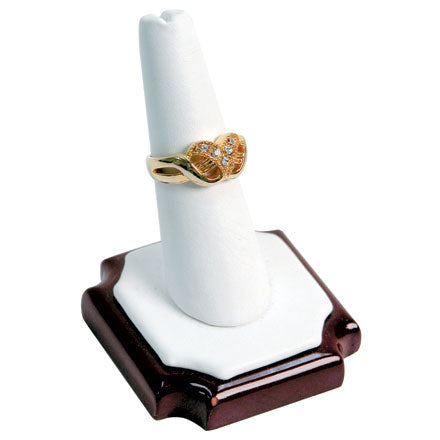Single-Finger Ring Displays in Pearl & Mahogany, 2" L x 2" W