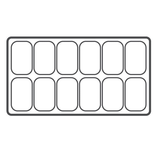 12-Compartment Plastic Inserts for Full-Size Utility Trays in White, 14.13" L x 7.63" W